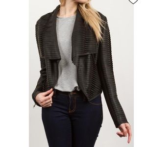 C. Luce Textured Faux Leather Jacket